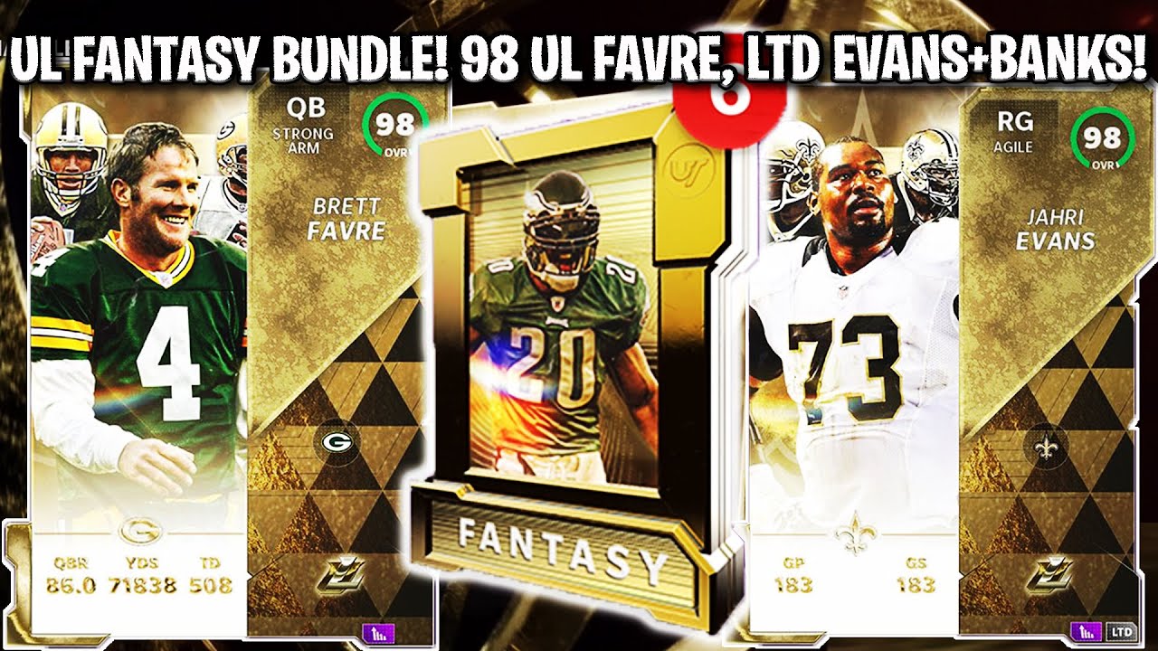 UL FANTASY BUNDLE! 98 OVERALL ULTIMATE LEGENDS FAVRE, LTD EVANS, AND BANKS | MADDEN 21 ULTIMATE TEAM