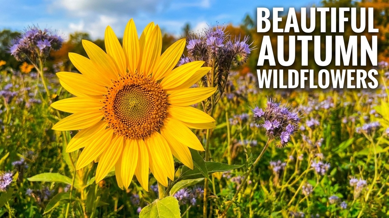 The most beautiful autumn wildflower field in 4K