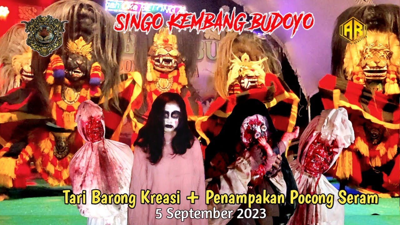 Tari Barong Kreasi Ft Penampakan Pocong Wajah Seram SKB Singo Kembang Budoyo Temulus 2023
