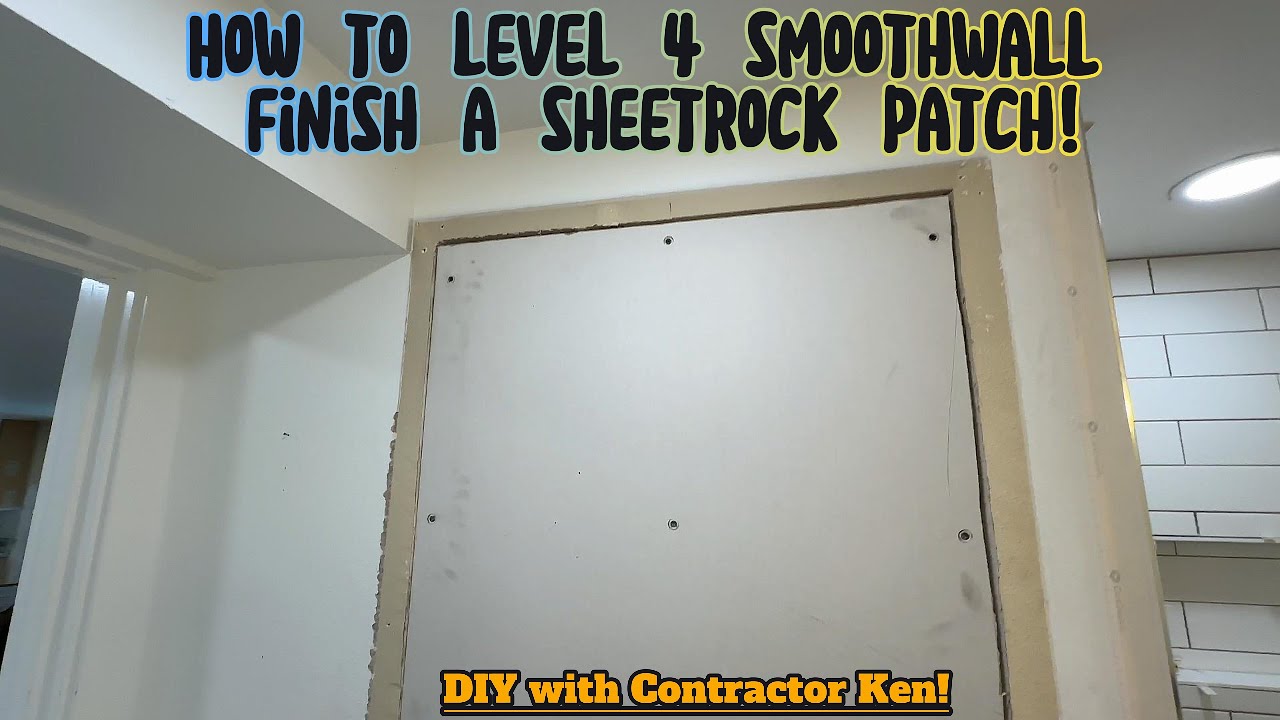 HOW TO LEVEL 4 SMOOTHWALL FINISH A SHEETROCK PATCH! #drywall #sheetrockpatch #diyremodel #skimcoat