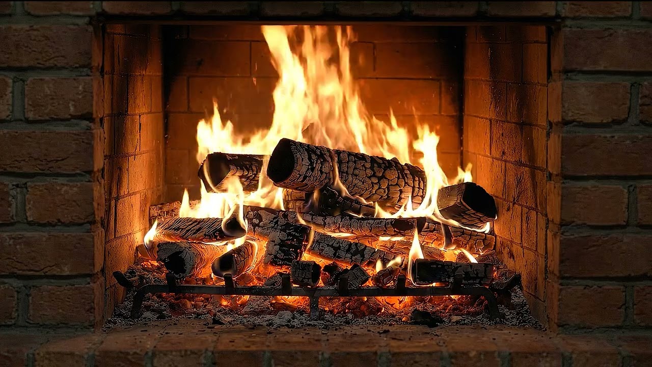 Fireplace 8 Hours | Crackling Log Fire Sounds