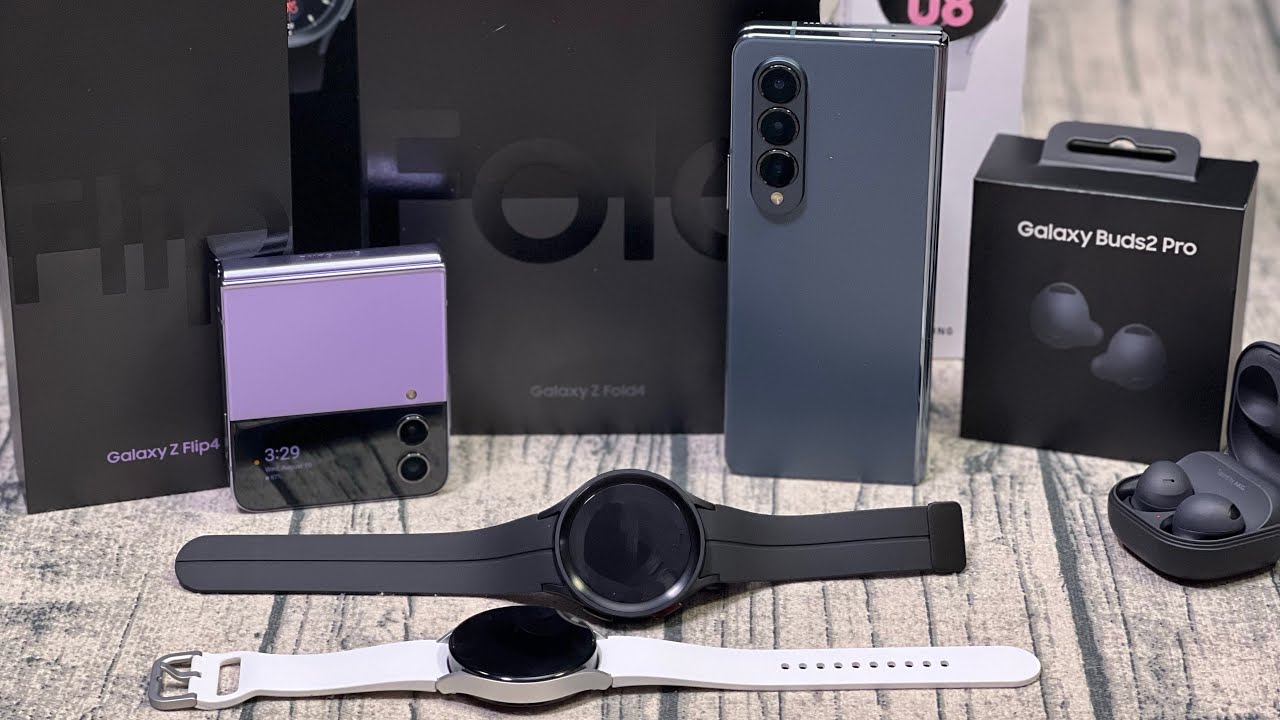 Распаковка Samsung Galaxy Z Fold 4 / Z Flip 4 / Watch 5 / 5 Pro / Buds2 Pro (полный обзор Buds2 Pro)