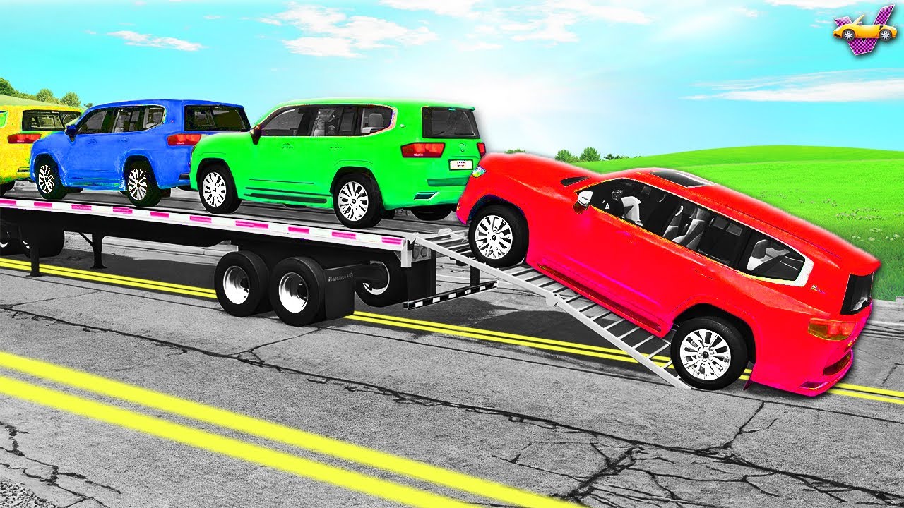 Happy Truck + Trailer vs UNBREAKABLE Speed Bumps – GIANT Bumps Chaos – BeamNG Ep.2 😱