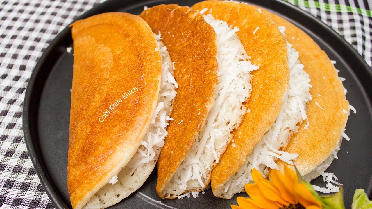 BÁNH BÒ NƯỚNG CHẢO NHÂN DỪA XỐP MỀM THƠM BÉO ĐƠN GIẢN TẠI NHÀ - CKK