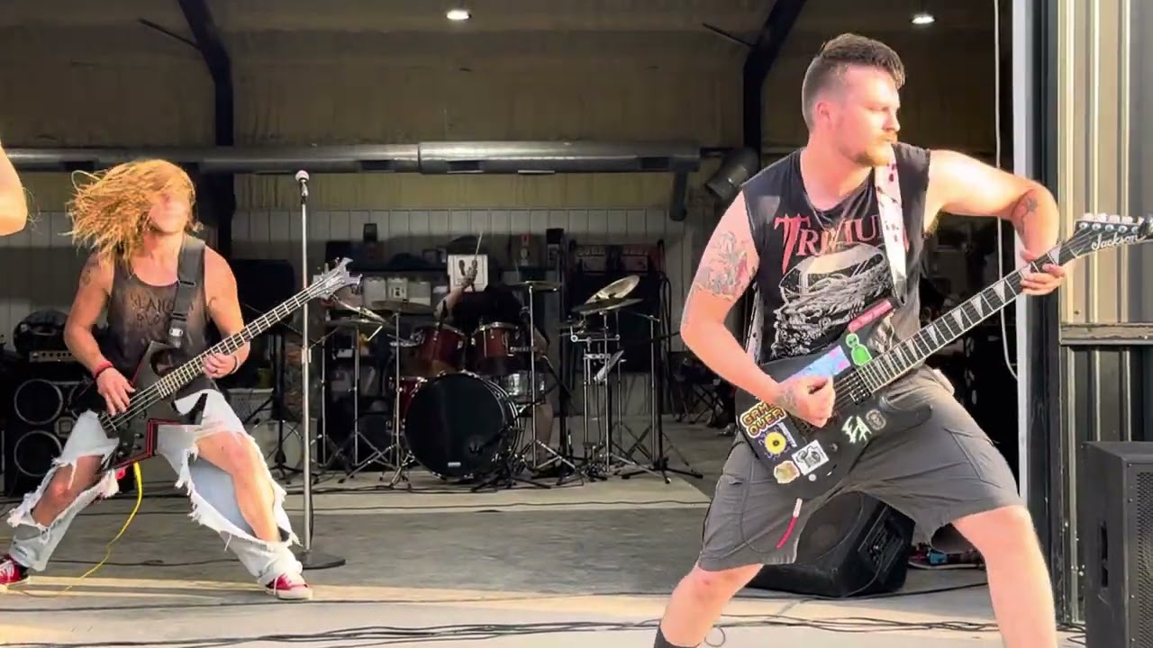 Bring Down the Sky/Drum Solo/Bar Fight- Oklahoma Blood @ Clean Auto Details, Warner. OK