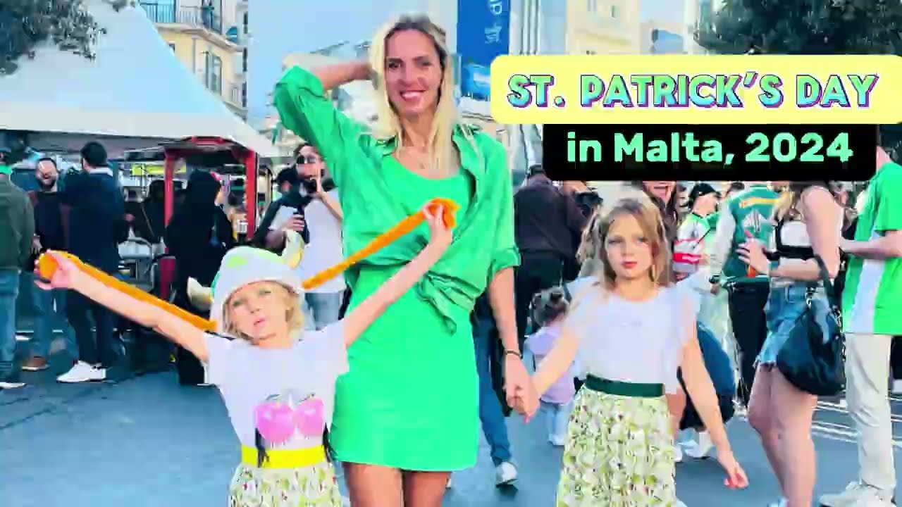 St. Patrick’s day in Malta, 2024/ Crowds of people, music, green beer, great atmosphere