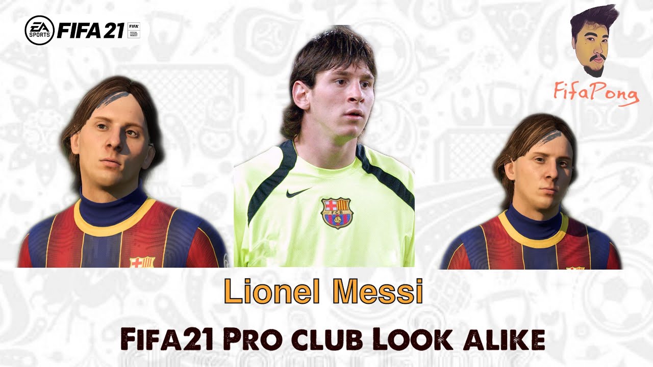 FIFA21 Faces Virtual Pro club look alike Lionel Messi // Barcelona // Spain // Young Version
