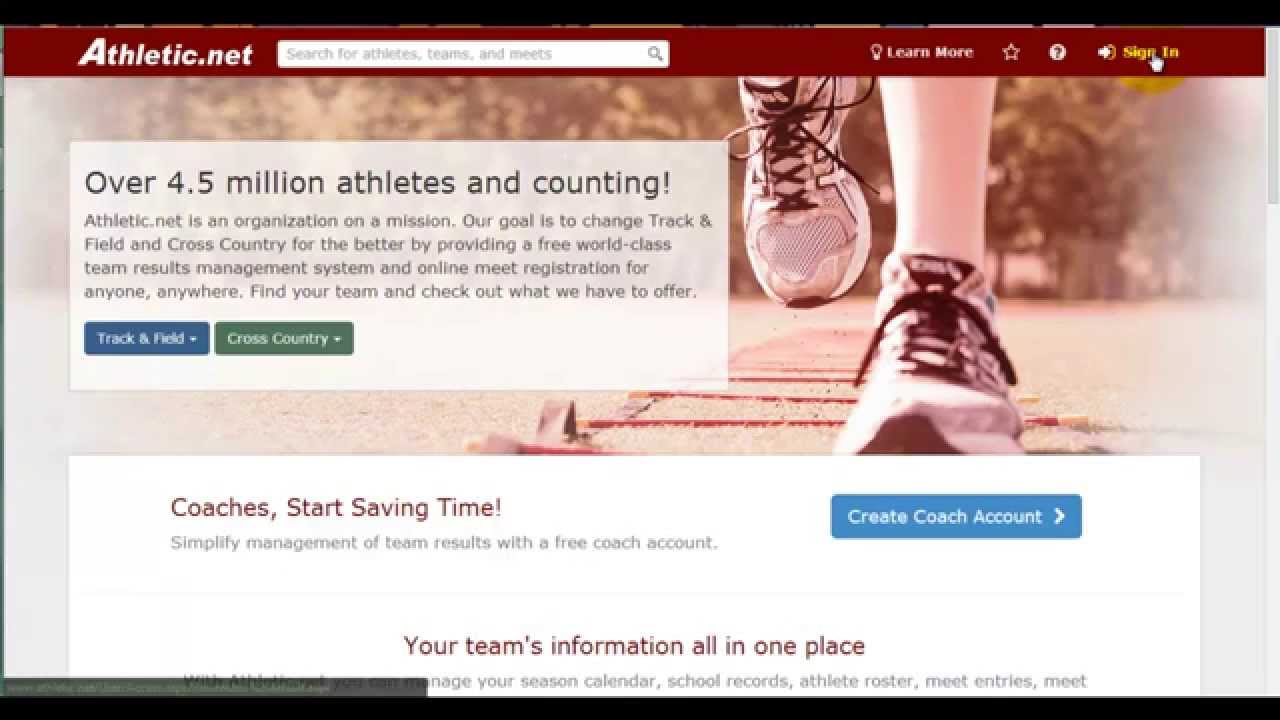 How to Create a New Account on Athletic.net