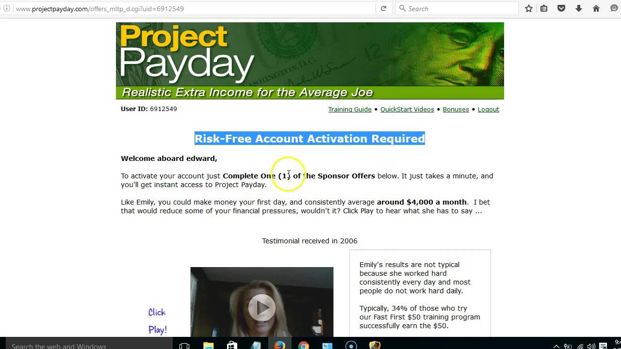 How to Activate Your Project Payday Account
