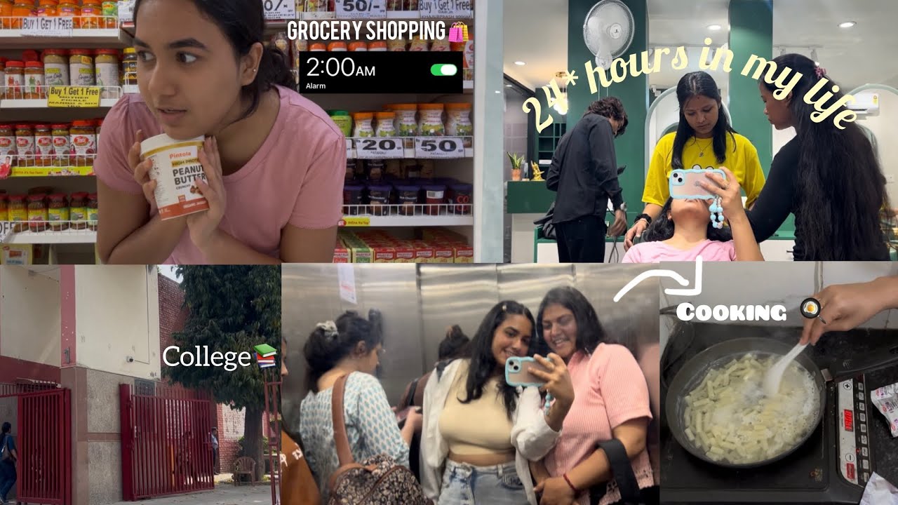 24* hours in my life in Delhi , grocery shopping 🛒, cooking 🍳, GRWM for college - Living alone 