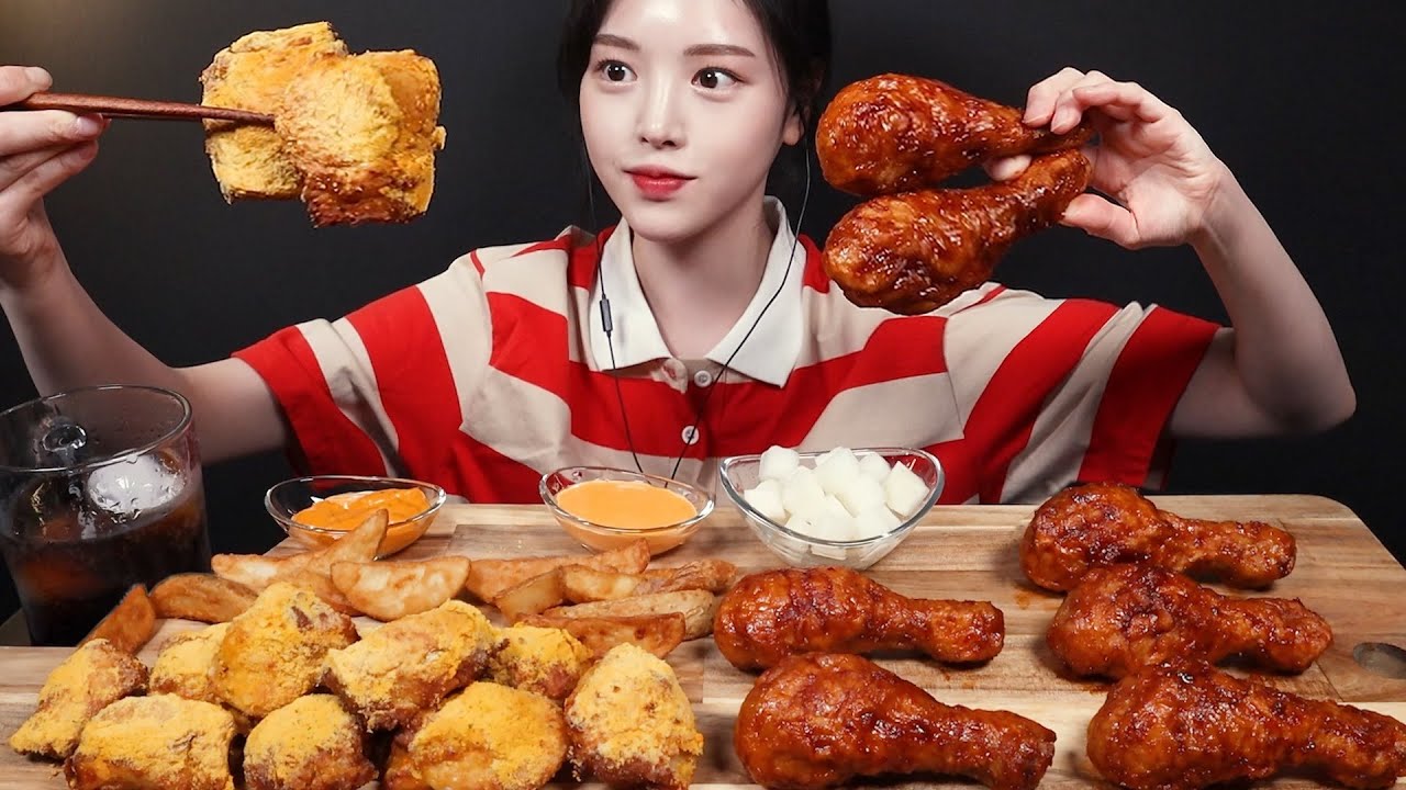 SUB)굽네 신메뉴 치즈바사삭에 교촌 레드스틱 치킨 먹방!🍗🧀🔥 맵단짠 꿀조합 리얼사운드 Cheese & Spicy Chicken Mukbang Asmr