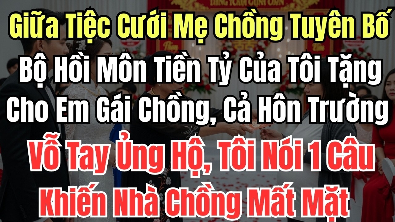 Giữa Tiệc Cưới Mẹ Chồng Tuyên Bố Bộ Hồi Môn Tiền Tỷ Của Tôi Tặng Cho Em Gái Chồng, Cả Hôn Trường Vỗ