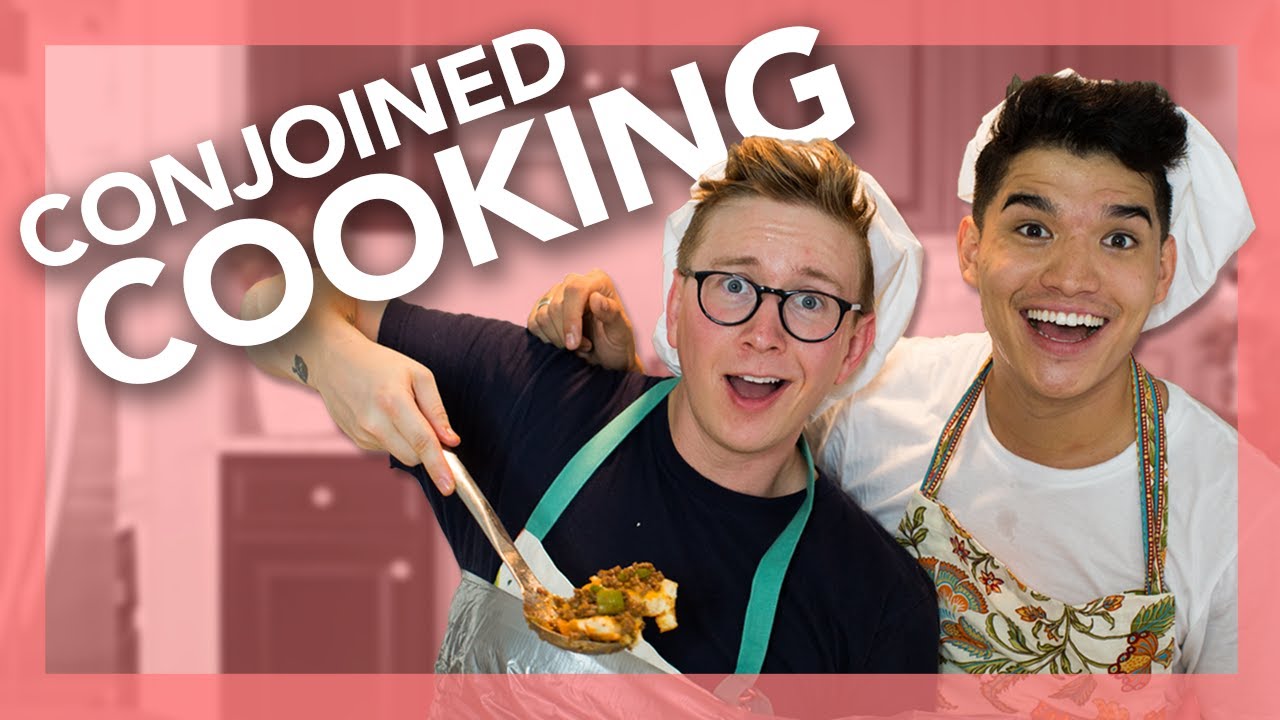 Messy Conjoined Cooking Challenge (ft. Alex Wassabi) | Tyler Oakley
