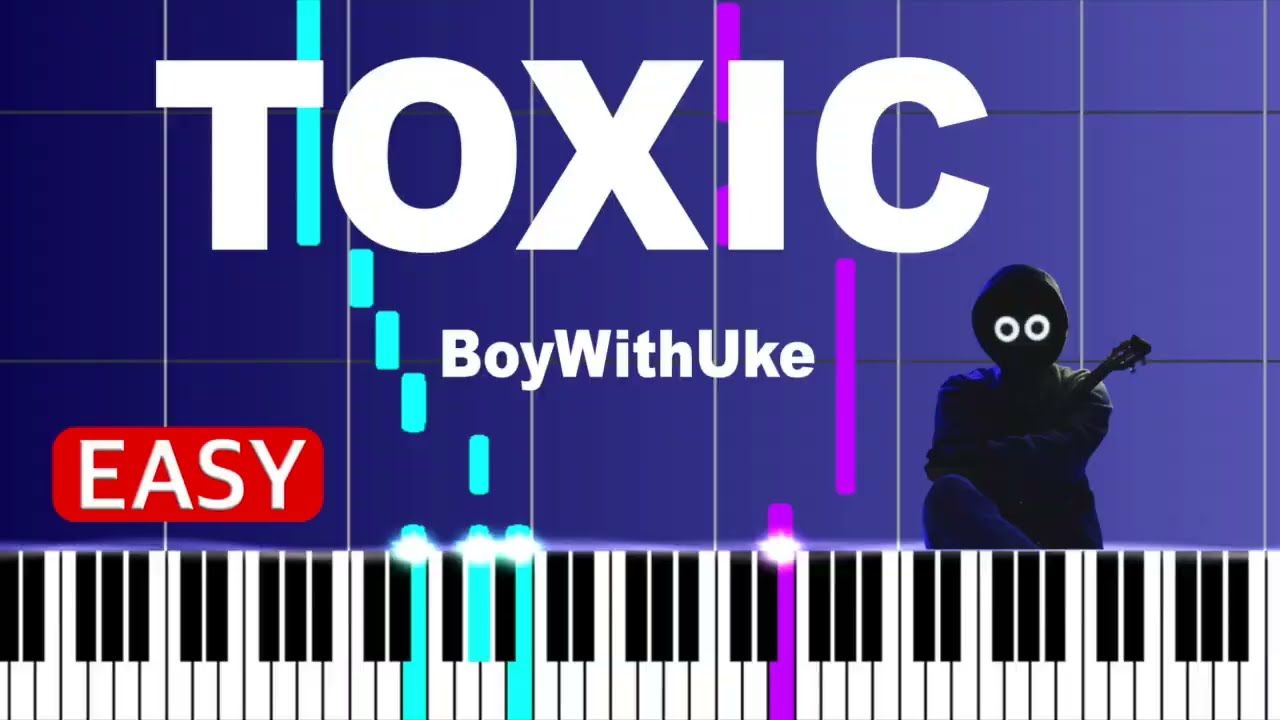 Toxic piano tutorial EASY - BoyWithUke - FREE SHEET MUSIC