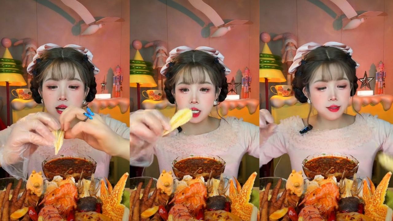 ASMR SPICY SEAFOOD MUKBANG: GIANT SHRIMP & CHILI DIPPING SAUCE (EATING SOUNDS)