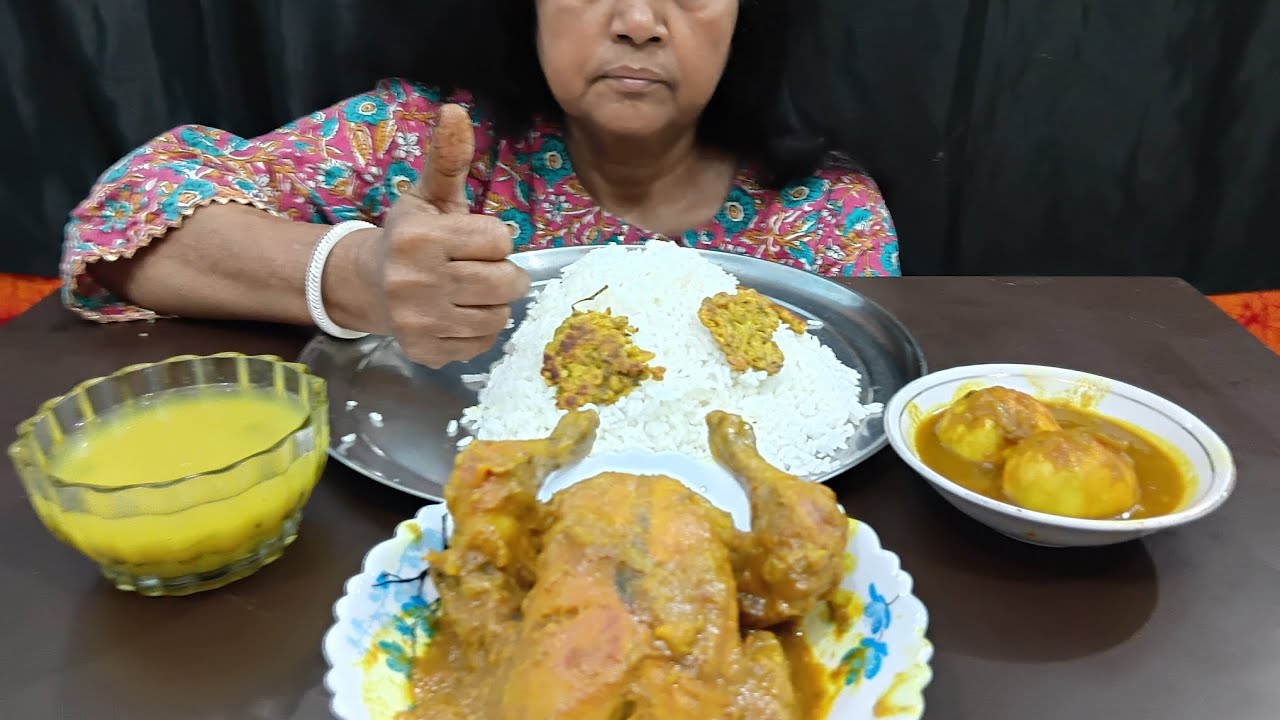 SPICY EATING RICE EGG CURRY WHOLE CHICKEN CURRY.........