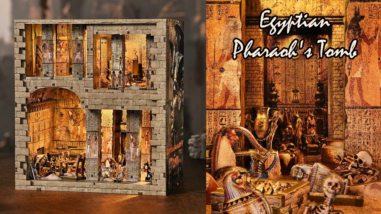 Egyptian Pharaoh's Tomb || Fifijoy DIY Booknook Kit - Relaxing Satisfying Video - ASMR