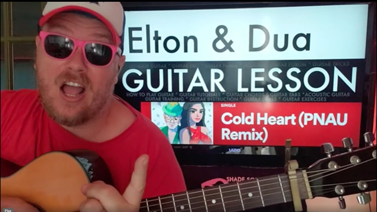 How To Play Cold Heart Guitar Elton John Dua Lipa // easy guitar tutorial beginner lesson chords