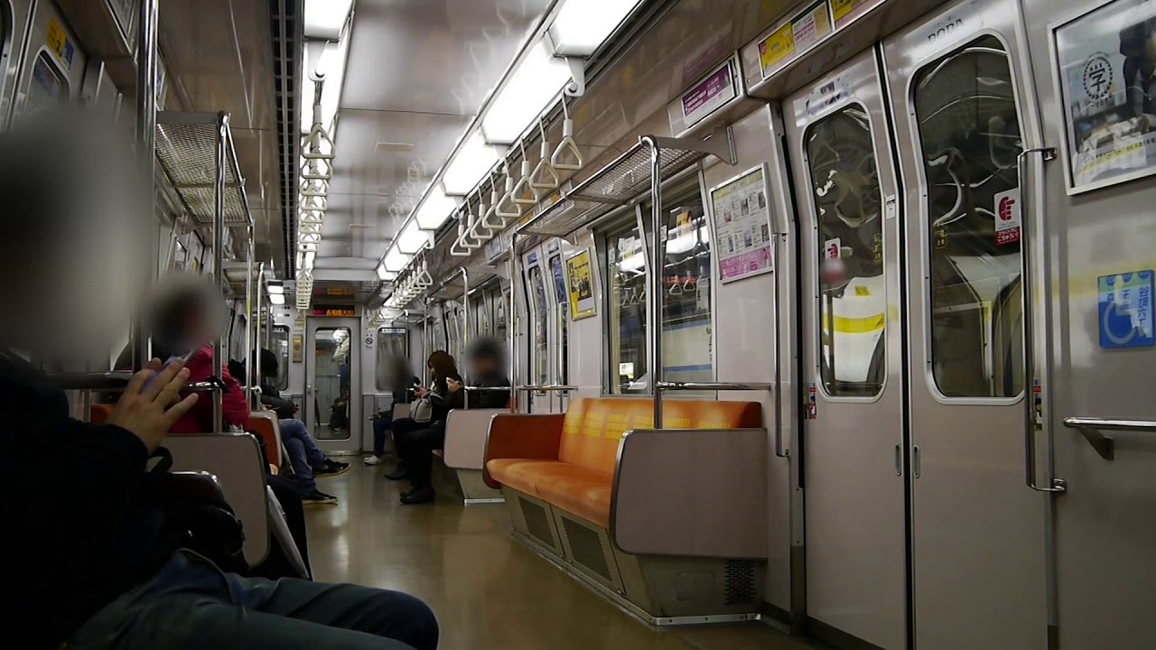 大阪市営地下鉄長堀鶴見緑地線・大正→門真南の車内風景　Subway Nagahori Tsurumi-ryokuchi Line,Osaka,Japan