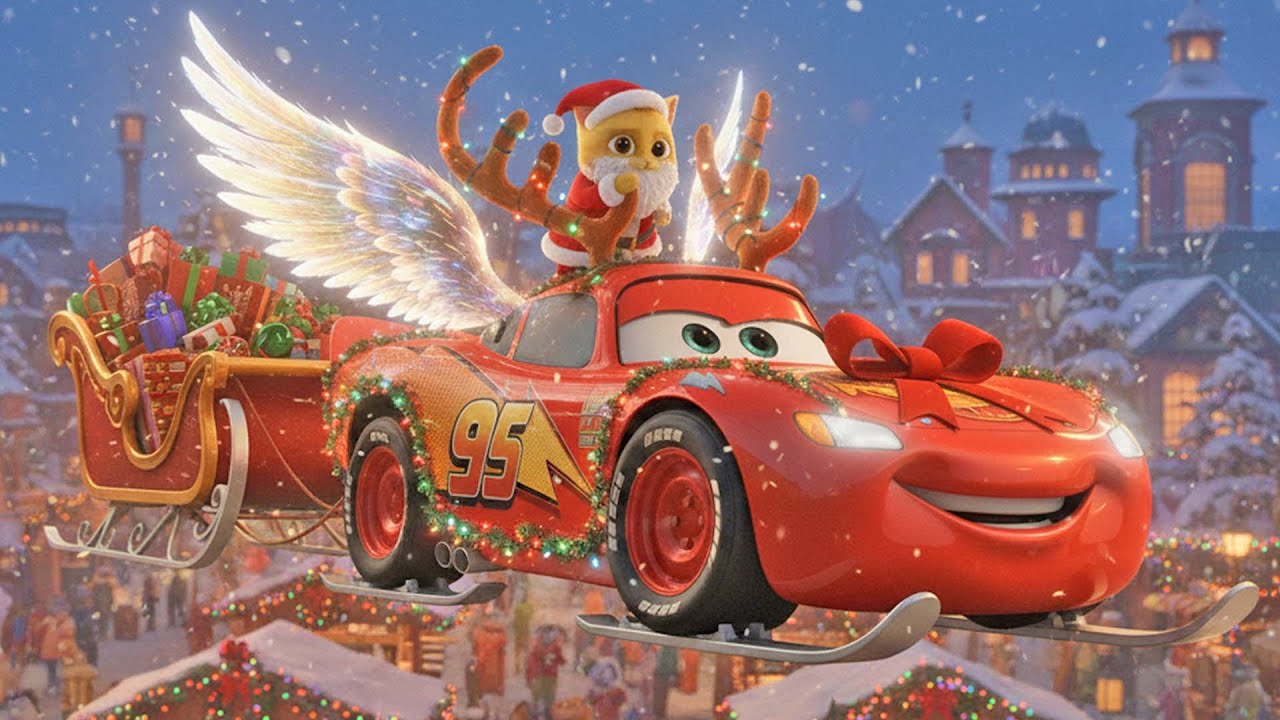 McQueen Becomes Santa Claus&rsquo;s Sleigh Car During Christmas |  Ai Cat Story