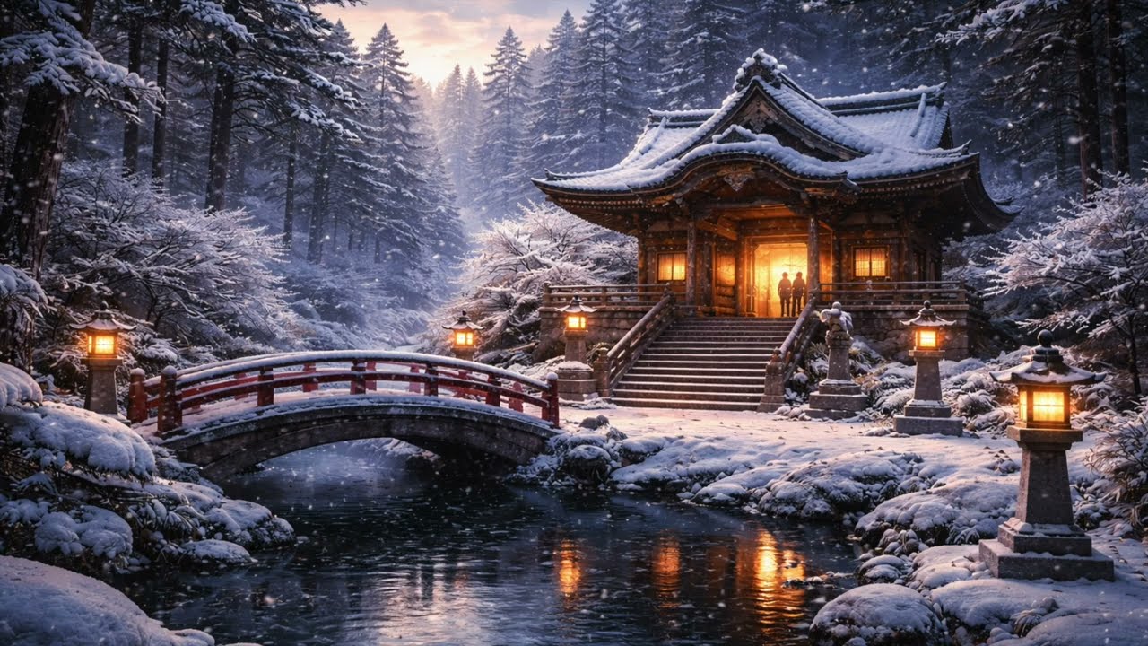 夜明けの寺社と美しい音楽 | Dawn Shrine & Beautiful Instrumental Music (Relax/Study/作業用/読書用)
