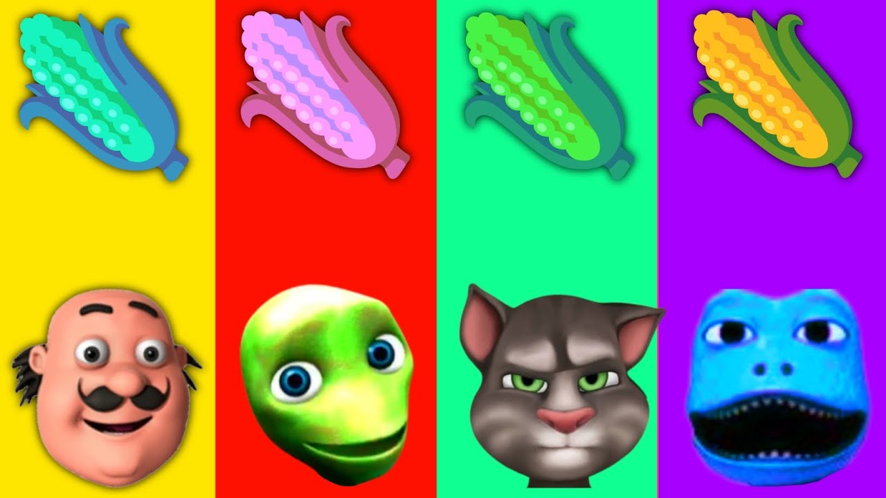 Motu vs Green Aline - Tom - Frogs Face Ear Of Corn 🌽 Colours Matching Game Level - 03