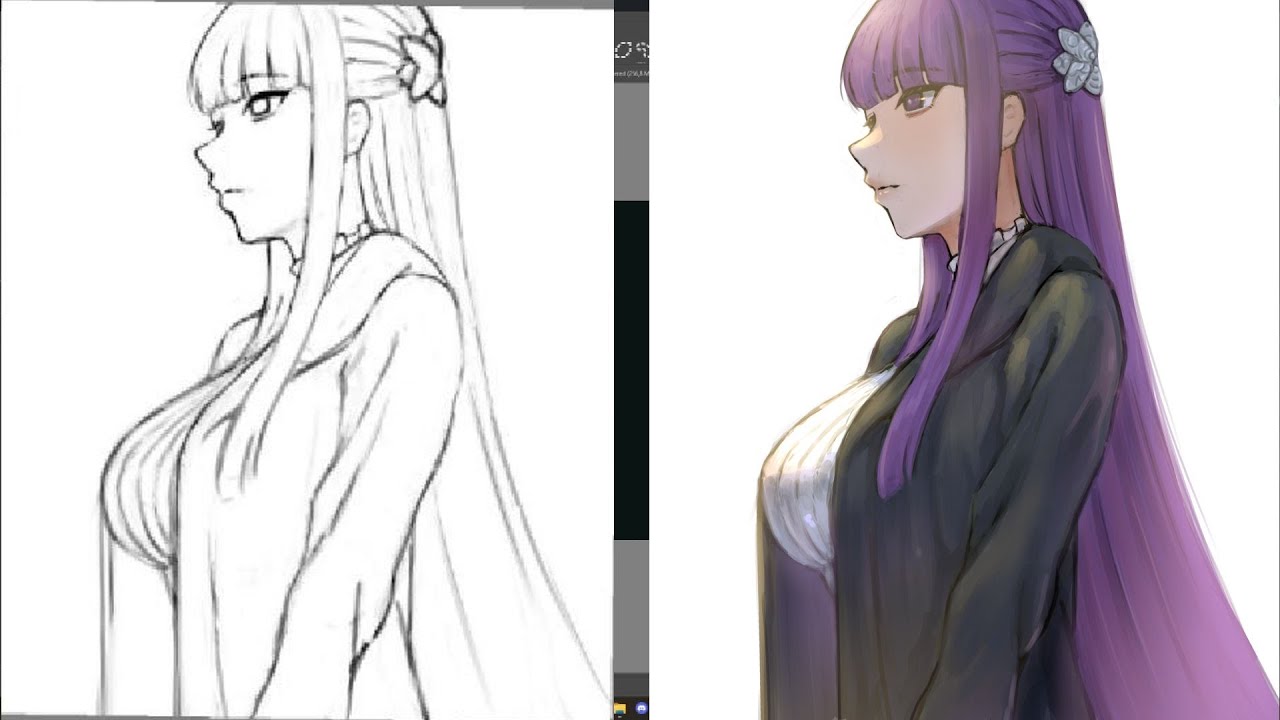 FERN FANART VERY SIMPLE EASY TO DRAW| how to draw YOUR WAIFU EASY NO BRAIN fanart