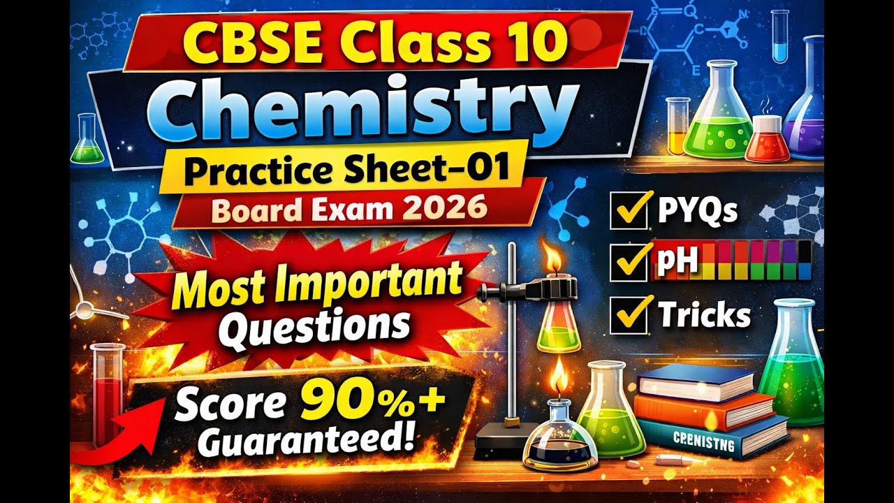 CBSE Class 10 Chemistry Practice Sheet 01 🧪 | Board 2026 | Score 90+| NCERT BASED