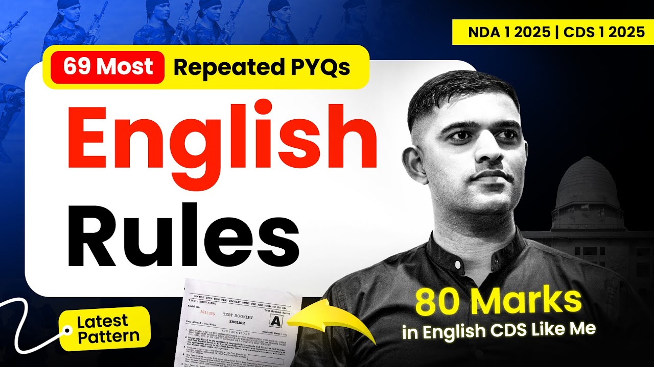 69 Most Repeated PYQs | English Grammar Rules : CDS 1 2025