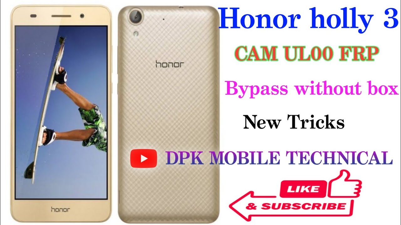 Honor holly 3 Frp Unlock || Honor Cam ul00 frp bypass ||