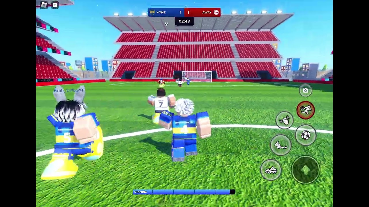 Playing soccer on roblox 
