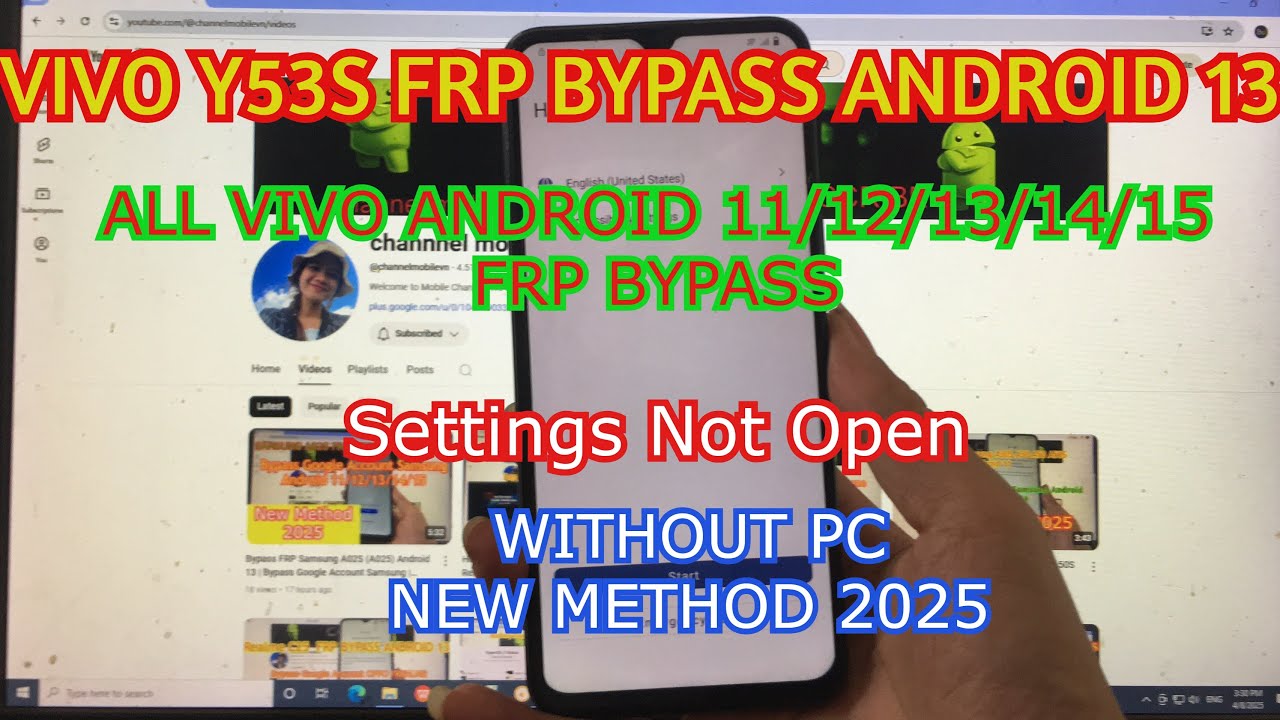 VIVO Y53S Bypass FRP Android 13 | All VIVO Android 12/13/14 Bypass Google Account | Without pc