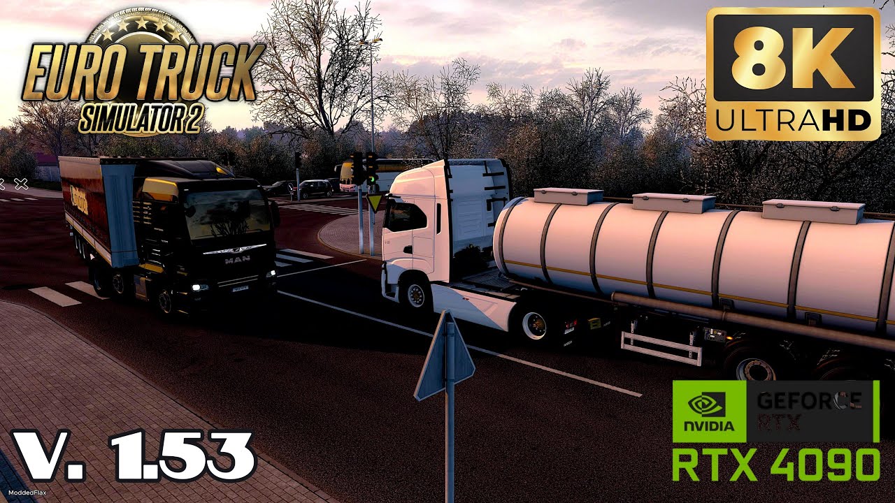 *8k* ETS2 Late Autumn / Mild Winter MOD RTX 4090 Max Settings Gameplay NO Reshade