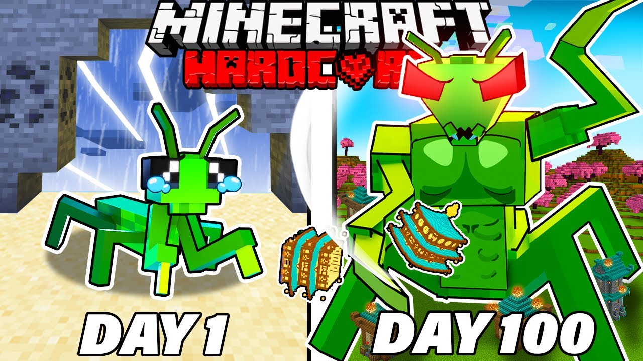 Я выжил 100 дней, играя за БОГОМОЛА в ХАРДКОРНОМ Minecraft!