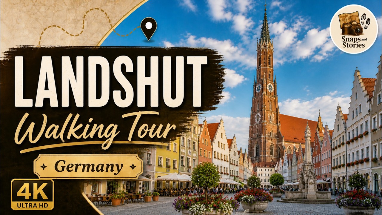 Landshut 4K Walking Tour 🇩🇪 Bavaria’s Colorful Old Town (No Talking)