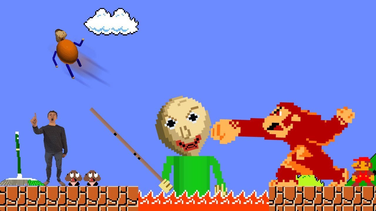Baldi VS Donkey kong And Super Mario