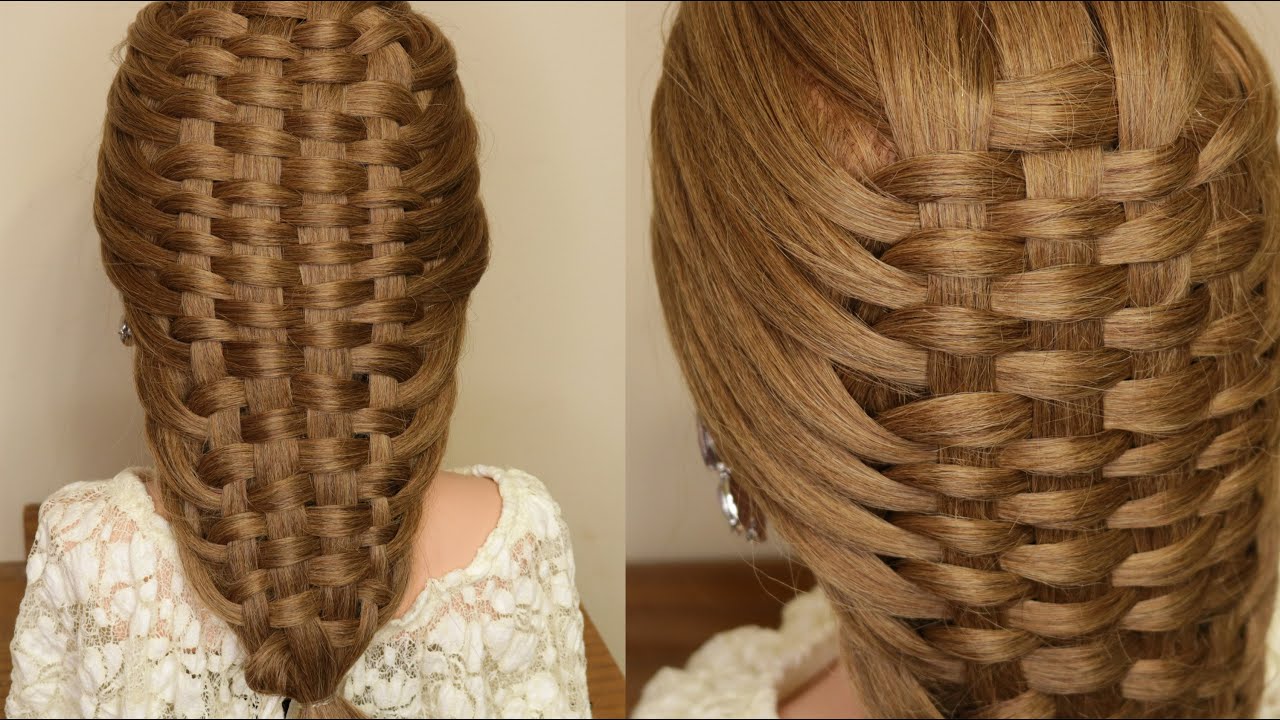 4 Stand Basket Woven Braid EASY Hairstyle Updo for girls Trenza Canasta tejida de 4 gajos