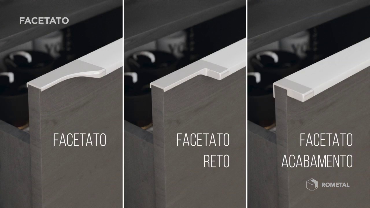 Ponteiras de acabamento Puxador Facetato - Design e sofisticação para o seu móvel.