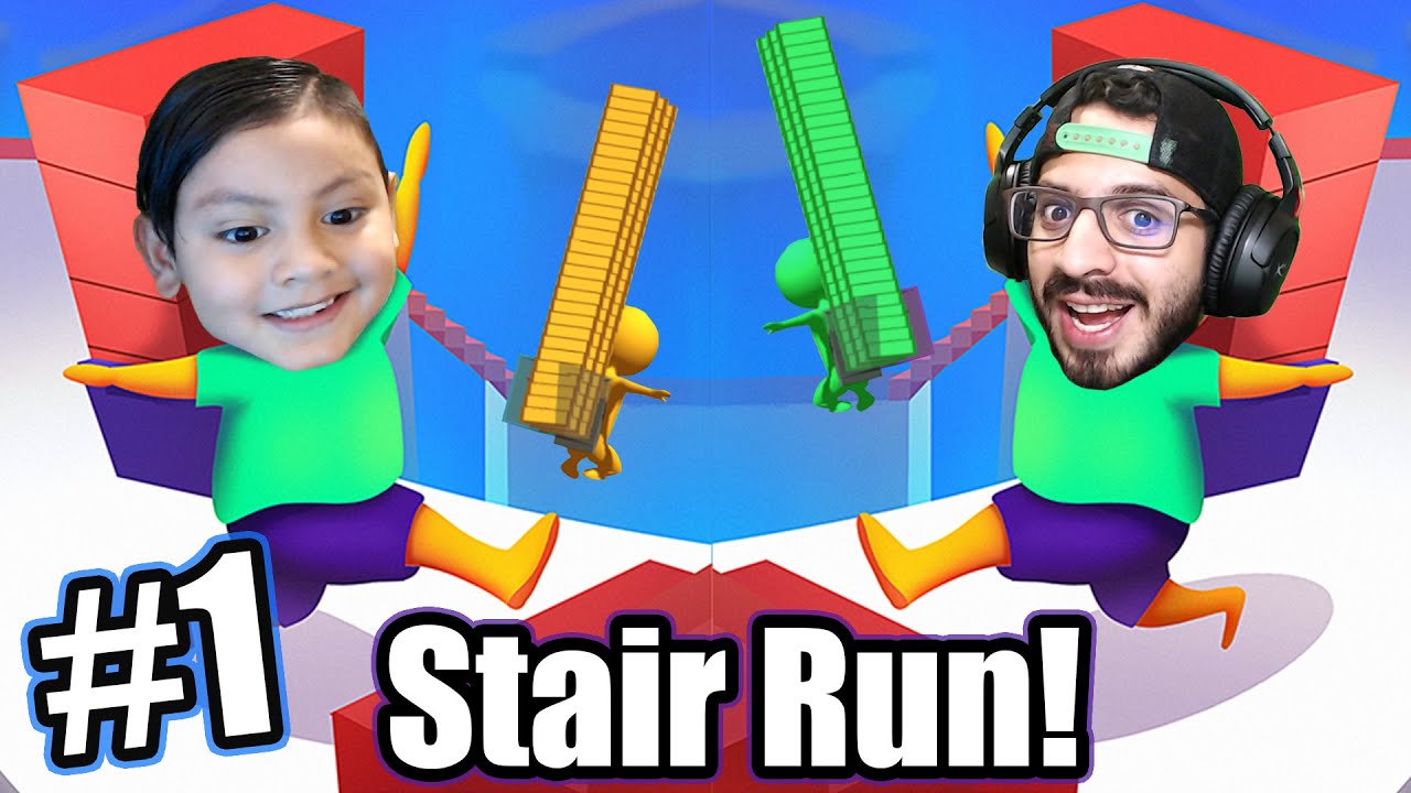 Karim Trollea a Papá en Stair Run | NOOB vs PRO vs HACKER en Stair Run | Juegos Karim Juega