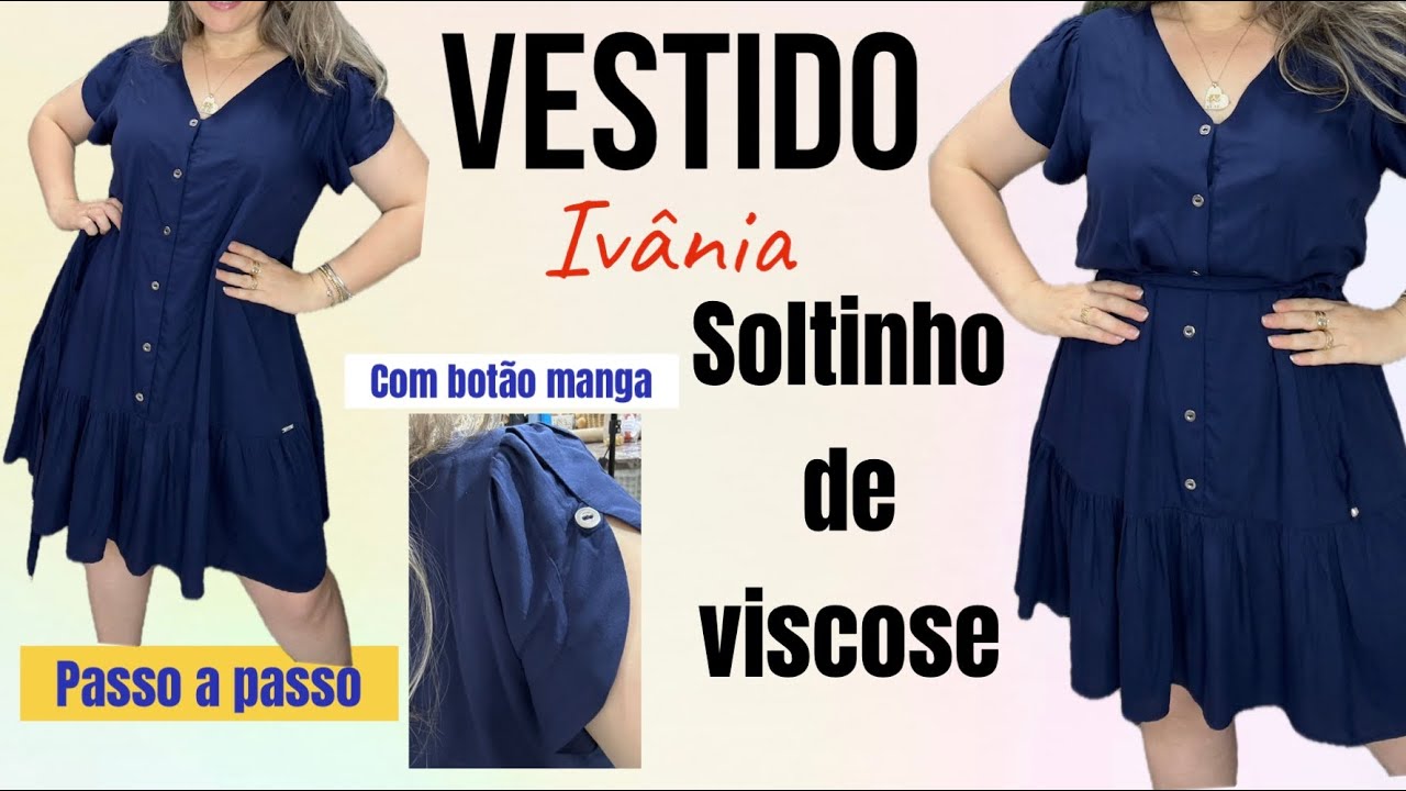 VESTIDO DE VISCOSE TODO SOLTINHO COM MANGA DIFERENTE , passo a passo fácil #dress #vestidos #diy 