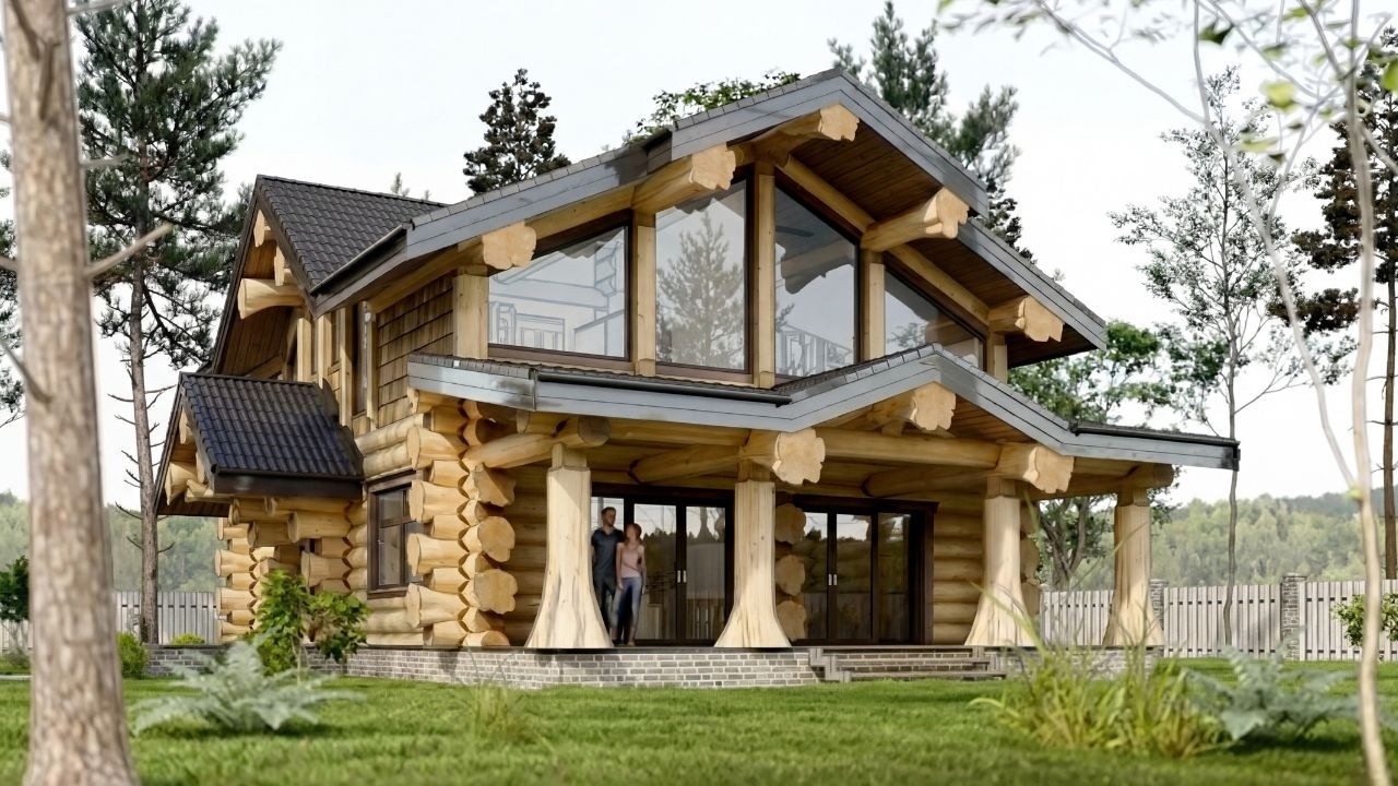 We Built a Massive Log Modern House from Scratch (Full Build Process in 4K)