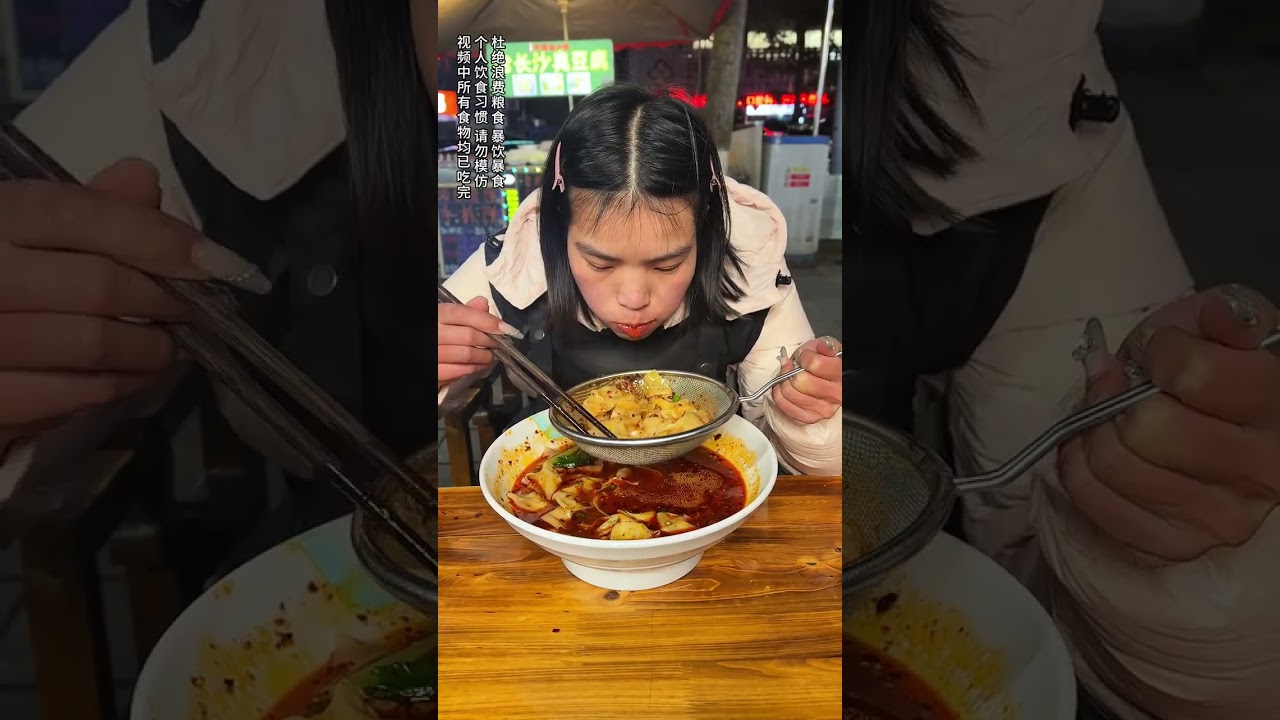 A group of beautiful girls came to eat wontons. They were so delicious that they just