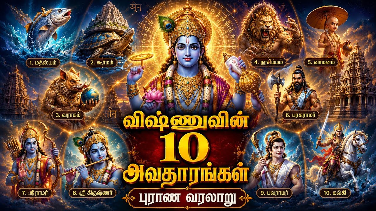 விஷ்னு பகவானின் தசாவதாரங்கள் | Lord Vishnu's Dasavataram inTamil | Ten incarnation of Vishnu
