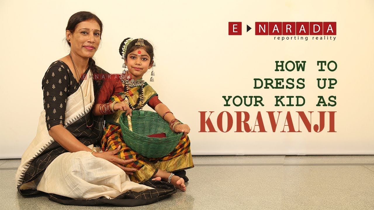 How to dress up your kid as Koravanji | Fancy dress ideas | Saree draping | hairstyle | ಕೊರವಂಜಿ ವೇಷ