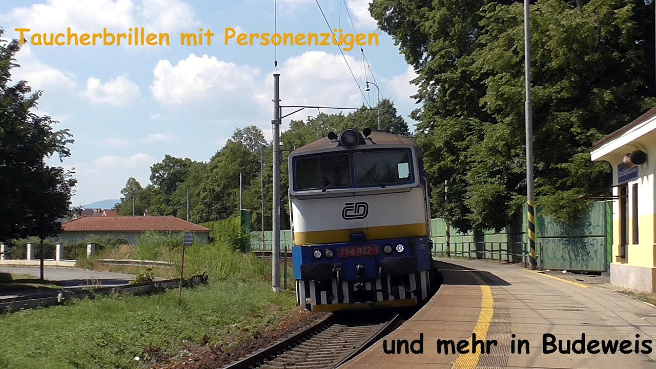 Taucherbrillen (BR754) mit Personenzügen und mehr in Budeweis ( České Budějovice) [SFT2015 #006]