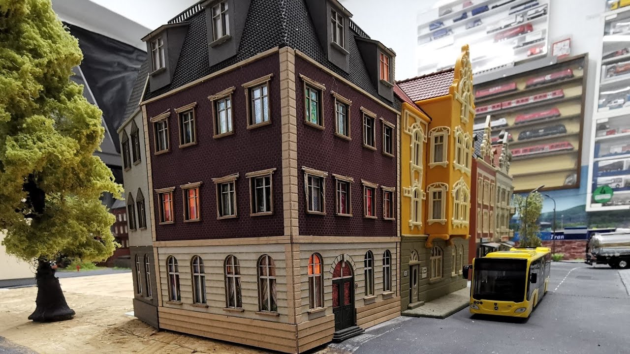 Modellbahn H0 - Joswood Stadthaus aus Lasercut Baudokumentation #construction #video