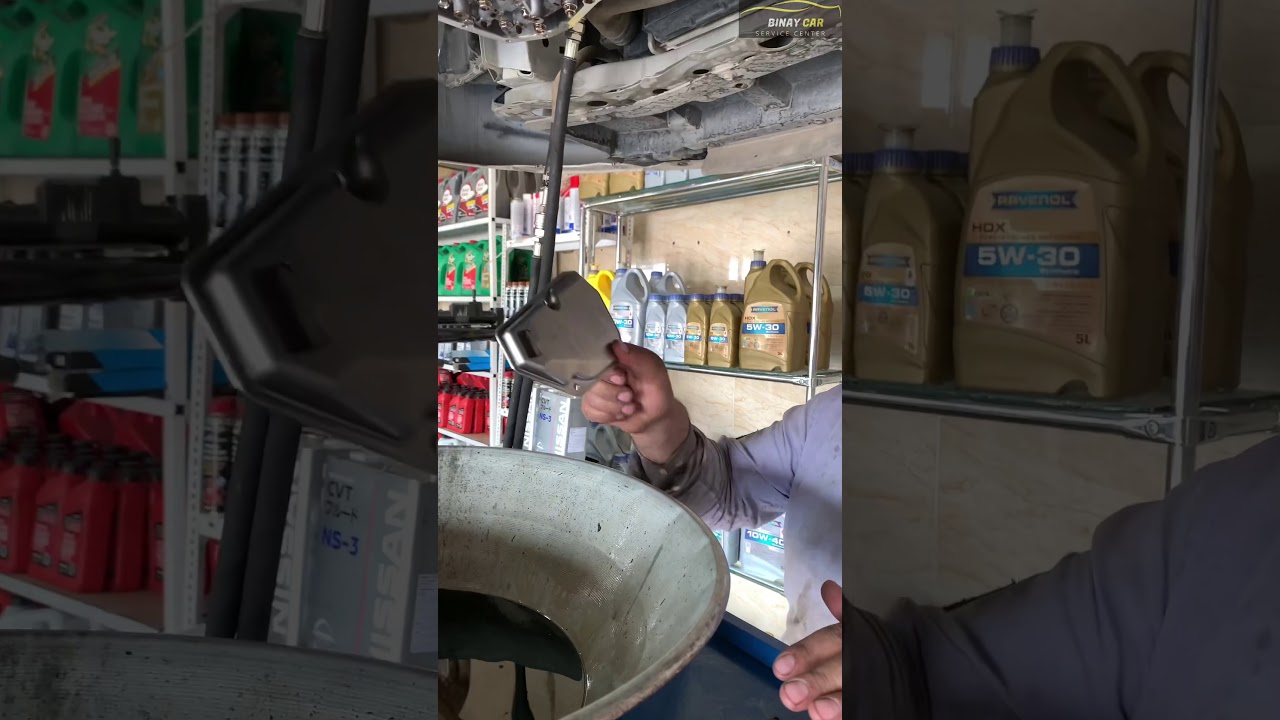 گۆڕینی هایدرۆلیکی گێڕ بە جیهاز بۆ نیسان سینترا - change transmission fluid by ATF exchanger