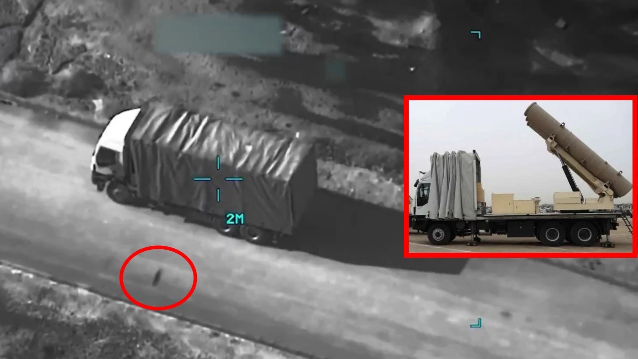 Ракетный грузовик Fath-360 взорвался после высокоточного удара.