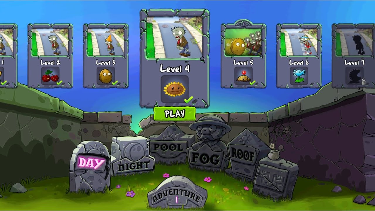 Plants Vs Zombies Level 4 (Day)