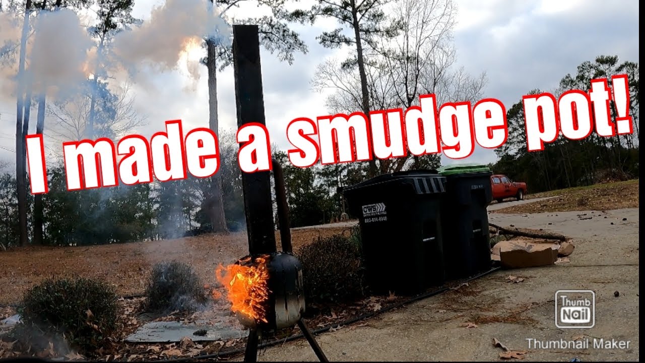 I made a smudge pot out of scrap metal!